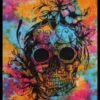 Sugar Skull with Flower Wall Hanging Handmade Cotton Tapestry 84" x 54" inch - Image 2