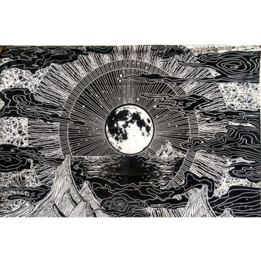 Moon with Mountain Tapestry 84" x 54"
