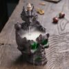 Skull & Dragon w/Light Ceramic Backflow Incense Holder Waterfall Incense Burner, Reflux Burner, Handmade Ceramic, Home Décor for Meditation, Mini-Zen Experience Size: 10.6*12*16 cm - Image 5
