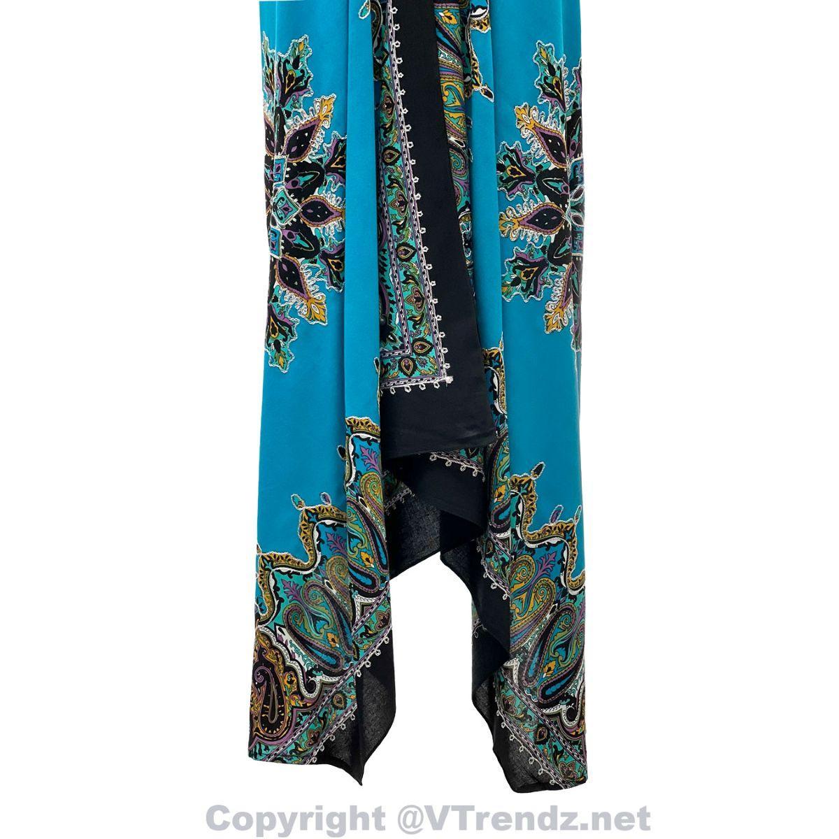 Jamawar Scarf Dress Dori with Halter Neck & Back Ties - Image 50