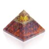 Rudraksh Divine Alignment Orgonite Pyramid: Cosmic Om & 7-Chakra Vitality Shield (4-Inch Height) VTrendz