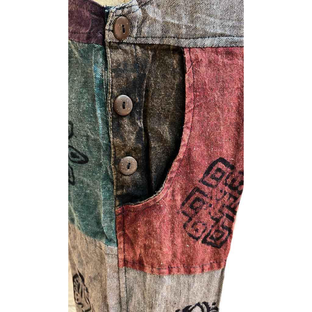Comfort Patchwork Cotton Overalls Plain & Printed Mixed Patterns with Elastic Ankle Sizes S-XXL - Image 7