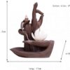 Meditation Hand with Lotus Flower Ceramic Backflow Incense Holder Waterfall Incense Burner, Reflux Burner, Handmade Ceramic, Home Decor for Meditation, Mini-Zen Experience 16*8*21 cm - Image 2