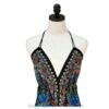 Hand-Printed Jamawar Short Scarf Halter Dress VTrendz