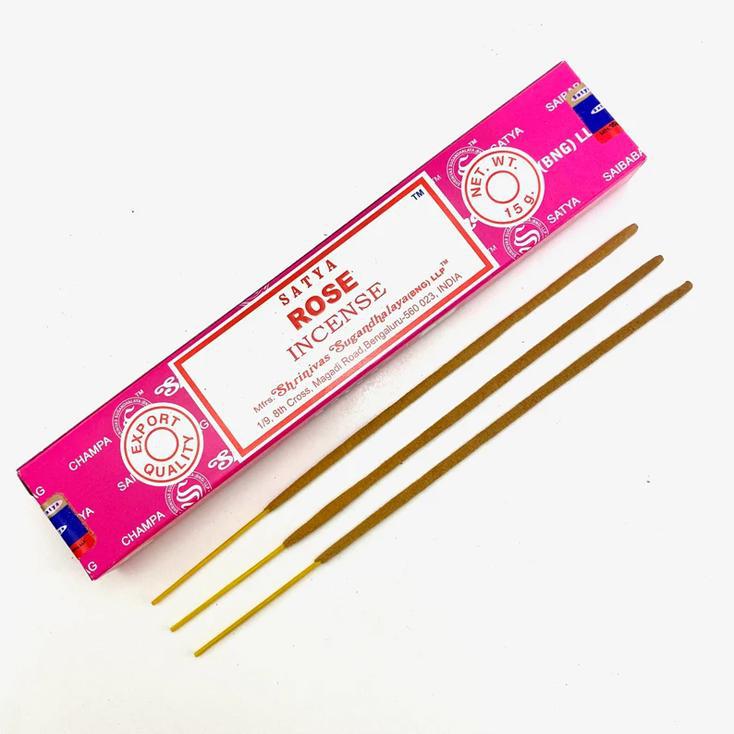 Satya Rose Incense Sticks for Love, Romance, and Emotional Healing