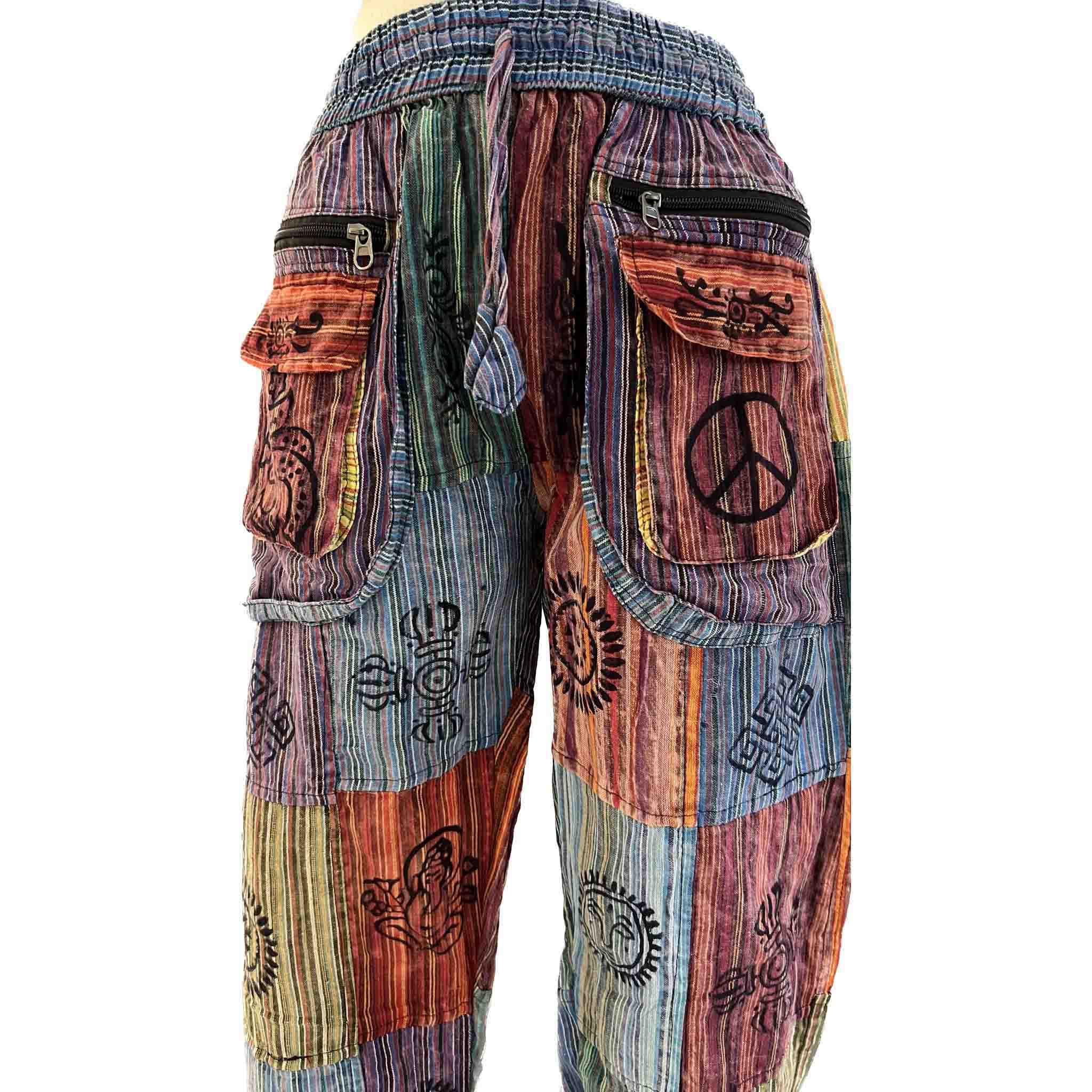 Striped Patch Boho Pants - Image 6