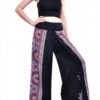 Black Palazzo Pant Flower Print Rayon Comfy & Trendy Thai Boho Pant One Size Fits Most 100% Rayon - Image 7