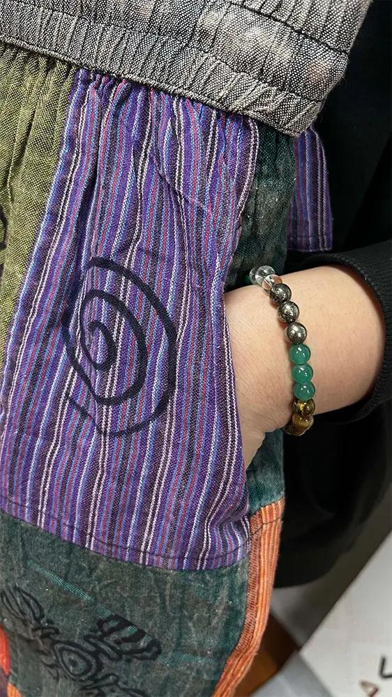 Plain & Striped Sacred Symbol Patchwork Pants - Image 3