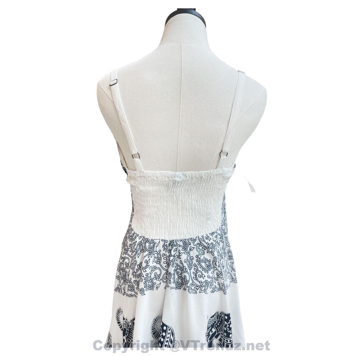 Batik Printed Short Scarf Dress with Adjustable Straps and Stretchable Back - Image 21