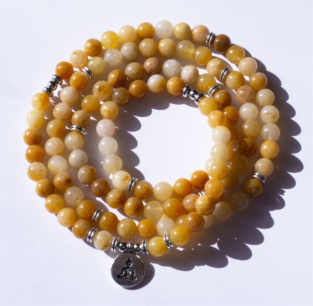 Citrine 108 Beads Mala Meditation or Prayer 108 Natural Stone Beads Mala/Necklace/Bracelet for Positivity, Energy Balancing - Image 2