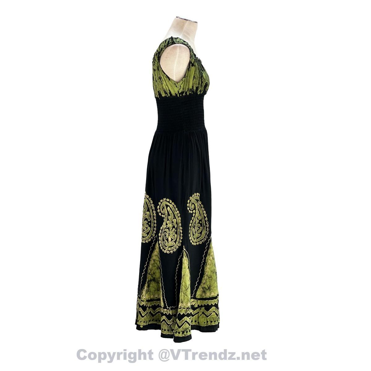 Long 8-Kali Embroidered Maxi Dress with Stretch Sleeves - Image 31