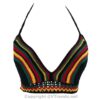 Crochet Bikini Top with Striped Pattern/ Crop Top/ Bra Top, Handmade, 1 Size Fits Most - Image 2