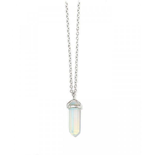 Opalite Bullet Shaped Pendant Necklace for Relaxation, Positivity, and Balancing Energy