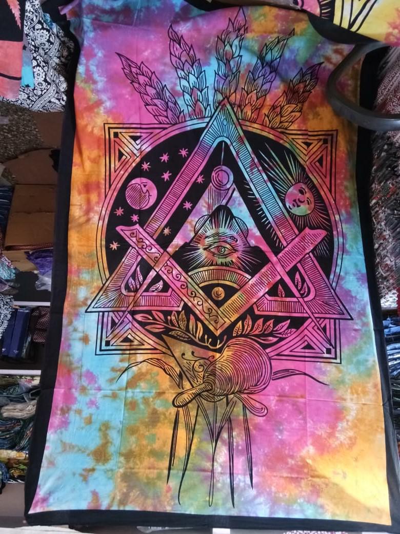 Freemason Wall Hanging Handmade Cotton Tapestry 84"x54" inch - Image 2