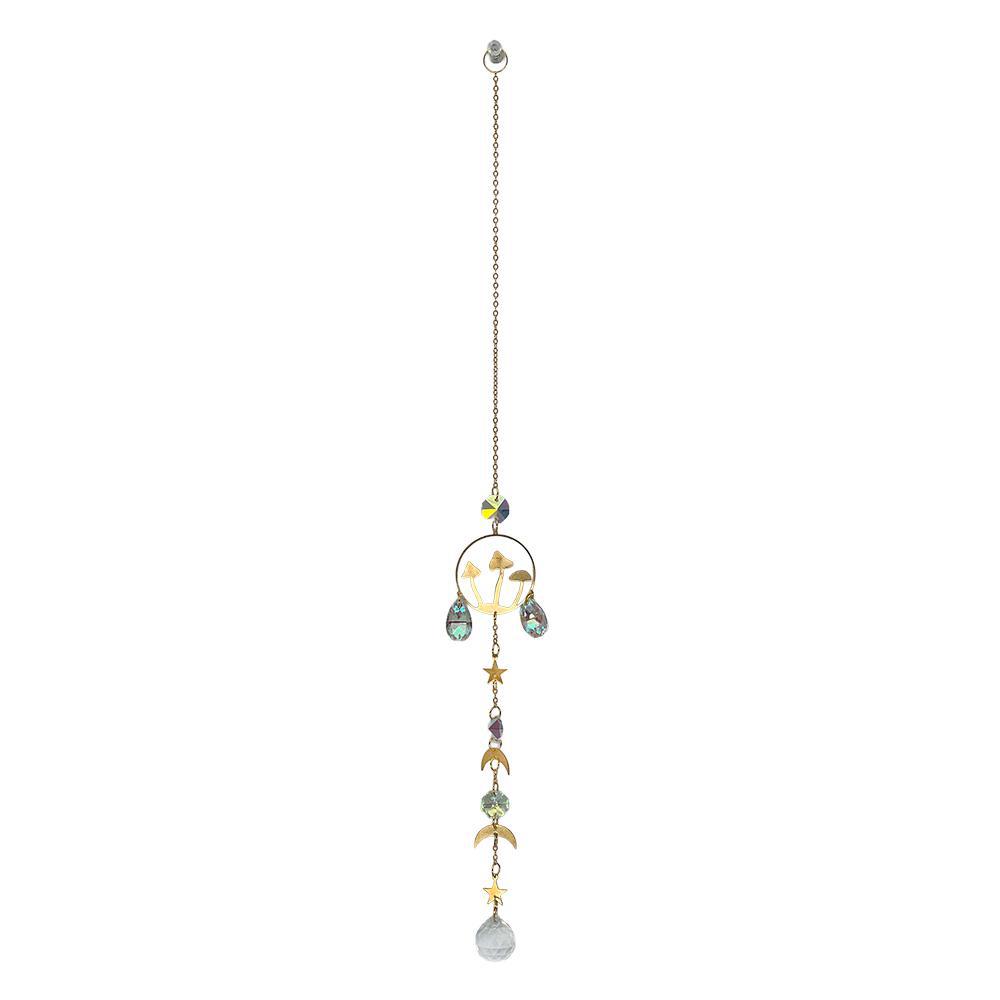 Rainbow Crystals Suncatcher with Mushroom Design, 16"L - Image 3