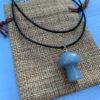 Blue Aventurine Mushroom Carved Pendant Necklace Natural Crystals For Energy Balancing, Meditation, Reiki, Healing Approx. 2cm Pendant VTrendz