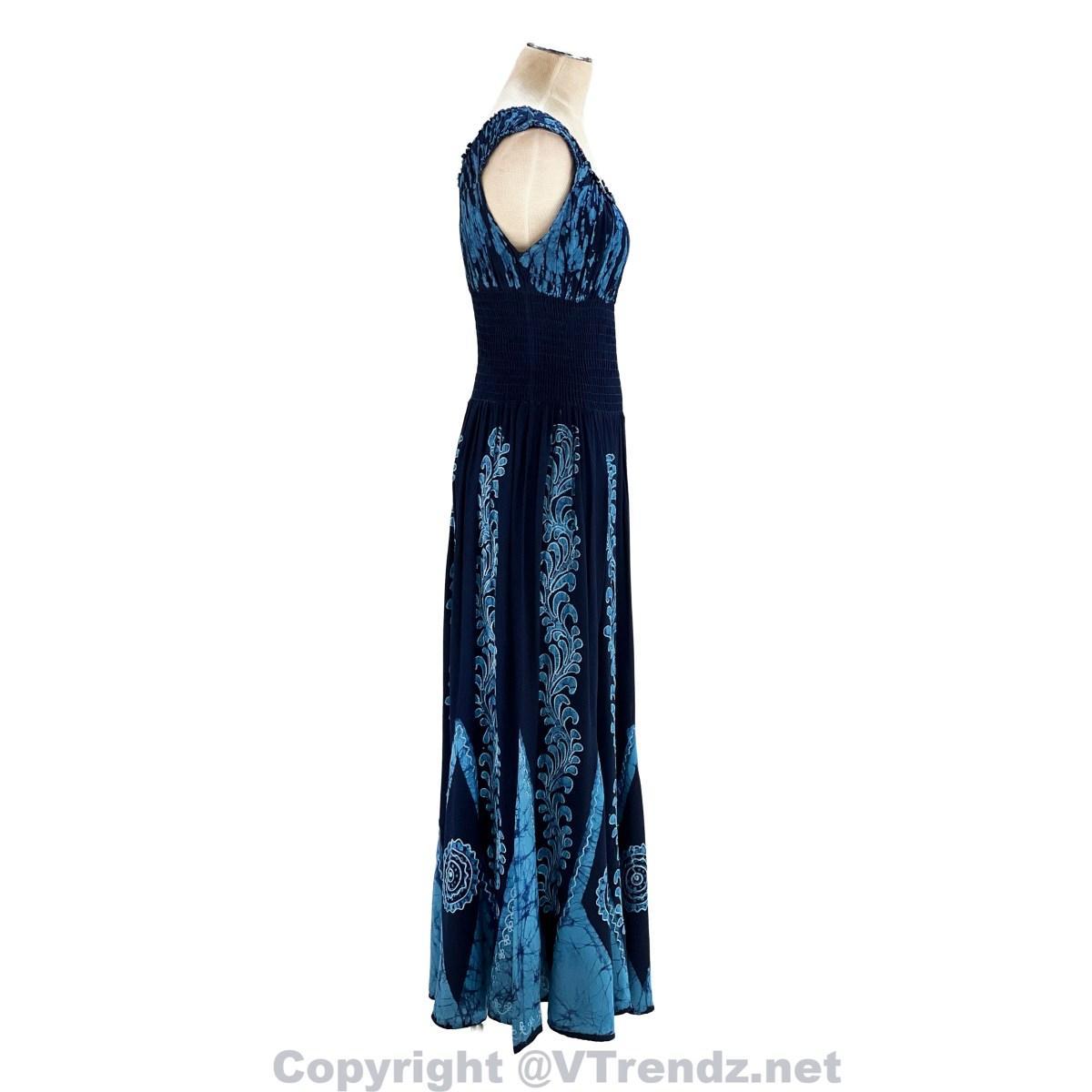 Long 8-Kali Embroidered Maxi Dress with Stretch Sleeves - Image 5
