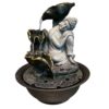 Resting Buddha with Leaves & LED Antique Resin Tabletop Waterfall Fountain - Image 3