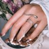 Snake Shape Ring Silver Color Adjustable Crystal Cubic Zirconia