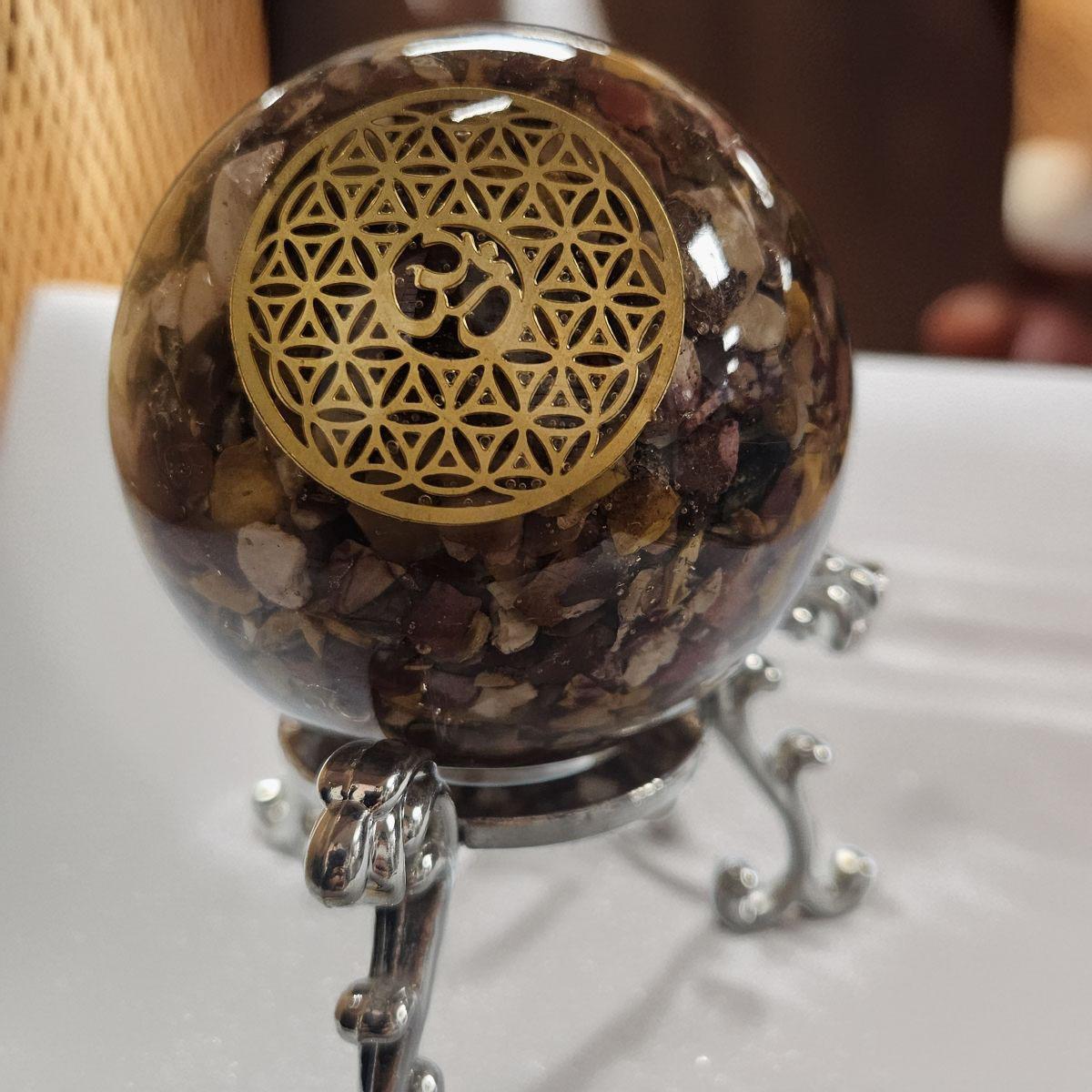 Mookaite Jasper Orgone Sphere – Artifact of Vitality & Earth Wisdom – 2.5"