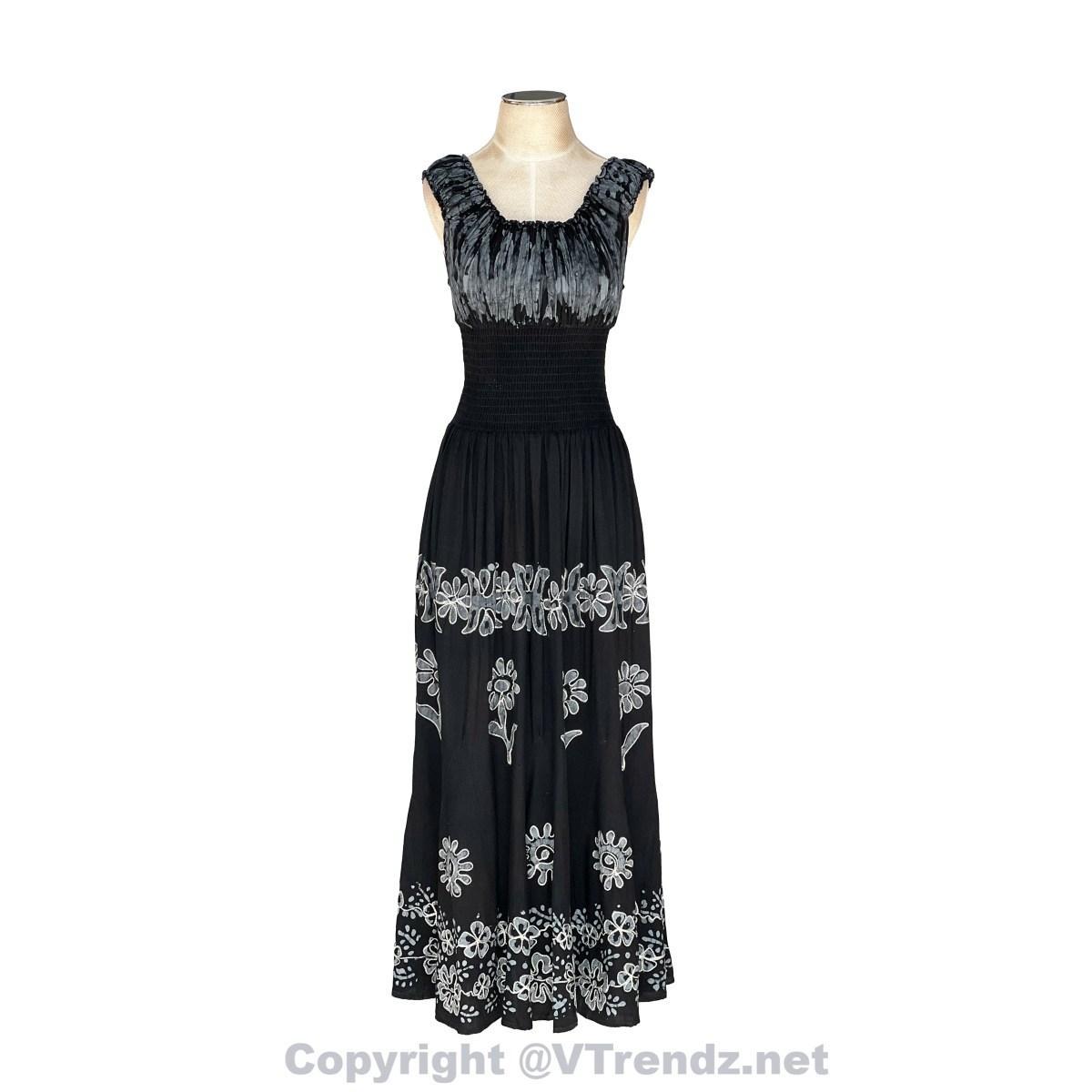 Long 8-Kali Embroidered Maxi Dress with Stretch Sleeves - Image 21