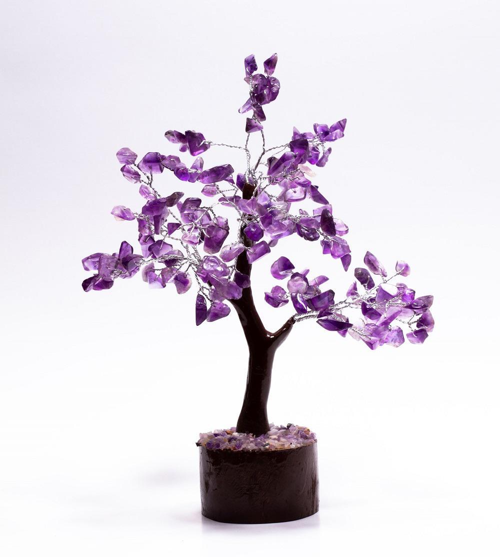 Amethyst Wood Base Gemstone Feng Shui Tree: The Purple Beacon of Serenity