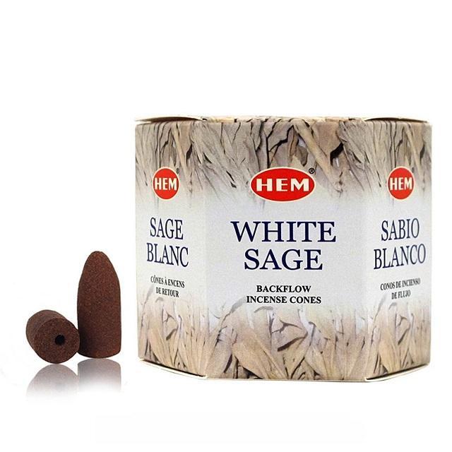 HEM White Sage Backflow Cones: The Great Purification Stream