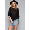 16066S- Bat sleeves Black Vocal Top with Rhinestones VTrendz