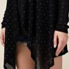 Stylish Black Rhinestone Bling Cardigan by Vocal - Image 7