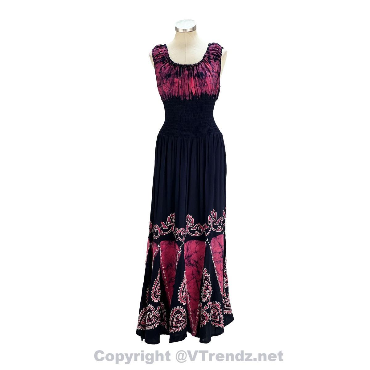 Long 8-Kali Embroidered Maxi Dress with Stretch Sleeves - Image 34