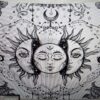 Sun Moon Poster Wall Hanging Handmade Cotton Tapestry 40"x30" inch