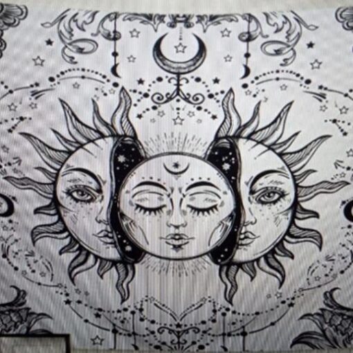Sun Moon Poster Wall Hanging Handmade Cotton Tapestry 40"x30" inch
