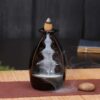 Retro Waterfall Black Ceramic Backflow Incense Holder Waterfall Incense Burner, Reflux Burner, Handmade Ceramic, Home Décor for Meditation, Mini-Zen Experience Size: 6.5*10.5 cm VTrendz
