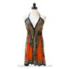 Hand-Printed Jamawar Short Scarf Halter Dress VTrendz
