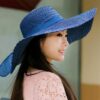 Wide Eaves-brimmed Bucket Foldable Ladies Trendy Summer Straw Woven Panama Sunshade Woven Beach Hat;  Adult One Size Fits Most (22-23 inches), adjustable size - Image 6