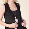 IM14748V VEST Sleeveless Open Front Vest with Lace Paneled and Stone Details VTrendz
