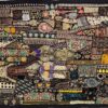 VPT-A09 Handmade Vintage Patchwork Abstract Tapestry Bohemian style Heavy Embroidered Ethnic Hippie Indian Wall décor Art Wall hanging 40 x 60 Inches VTrendz