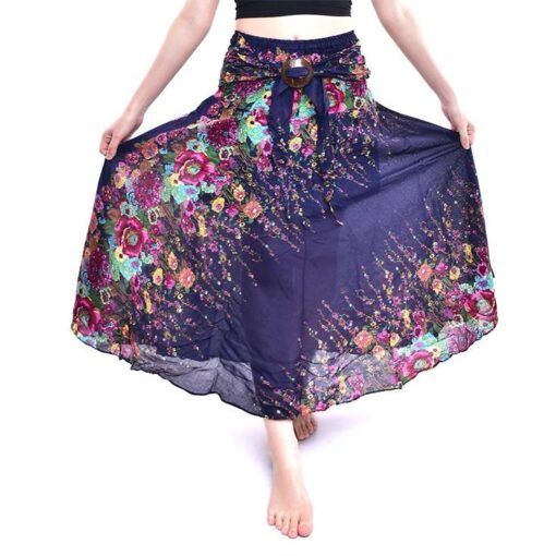 Skirt / Dress Coconut Buckle Long Comfy Skirt with Elastic Stretch and Adjustable Tie