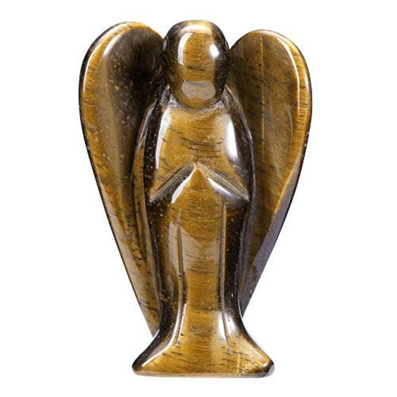 Tiger Eye Crystal Guardian Angel Protection Pocket Angel, Approx. 2-3 Inch - Image 2