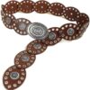 Women Boho Designer Grommet Oval Belt - Image 4