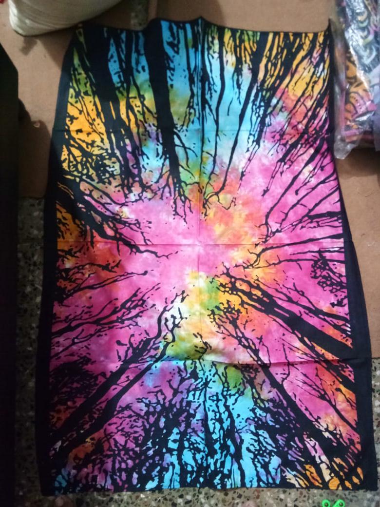 Forest Sky Tiedye Poster Wall Hanging Handmade Cotton Tapestry 40"x30" inch