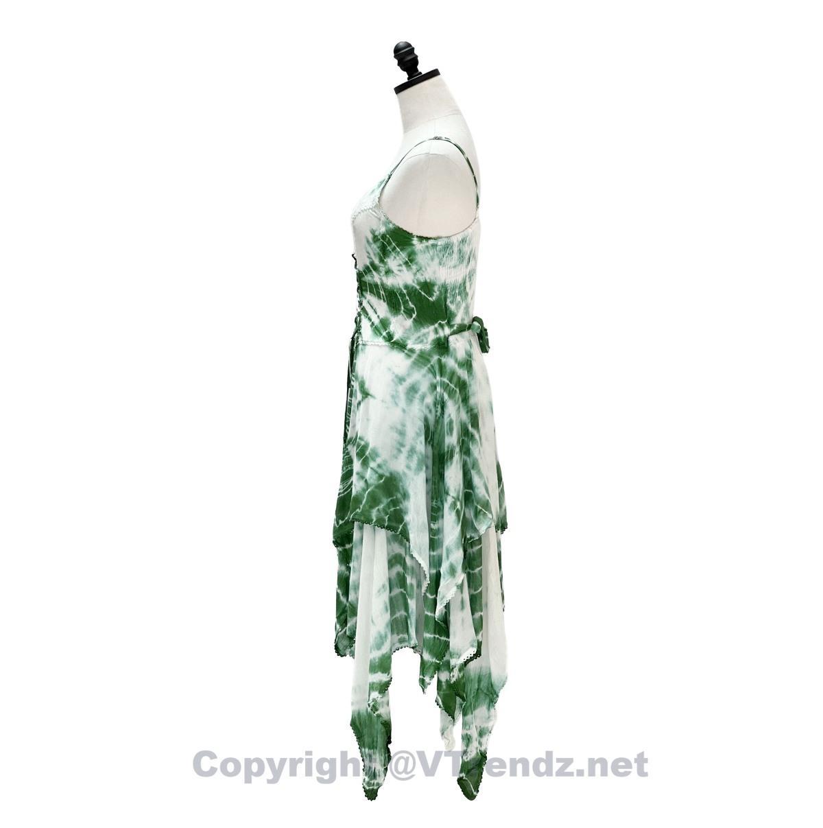 2 Layer Tie Dye Handkerchief Dress with Front Corset & Adjustable Straps - Image 19