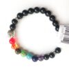 Black Tourmaline Stretchable Bracelet with 7-Chakra Stone Beads Adjustable Natural Stone Stretchable Bracelet for Positivity, Relaxation, Balancing Energy 8 mm - Image 3