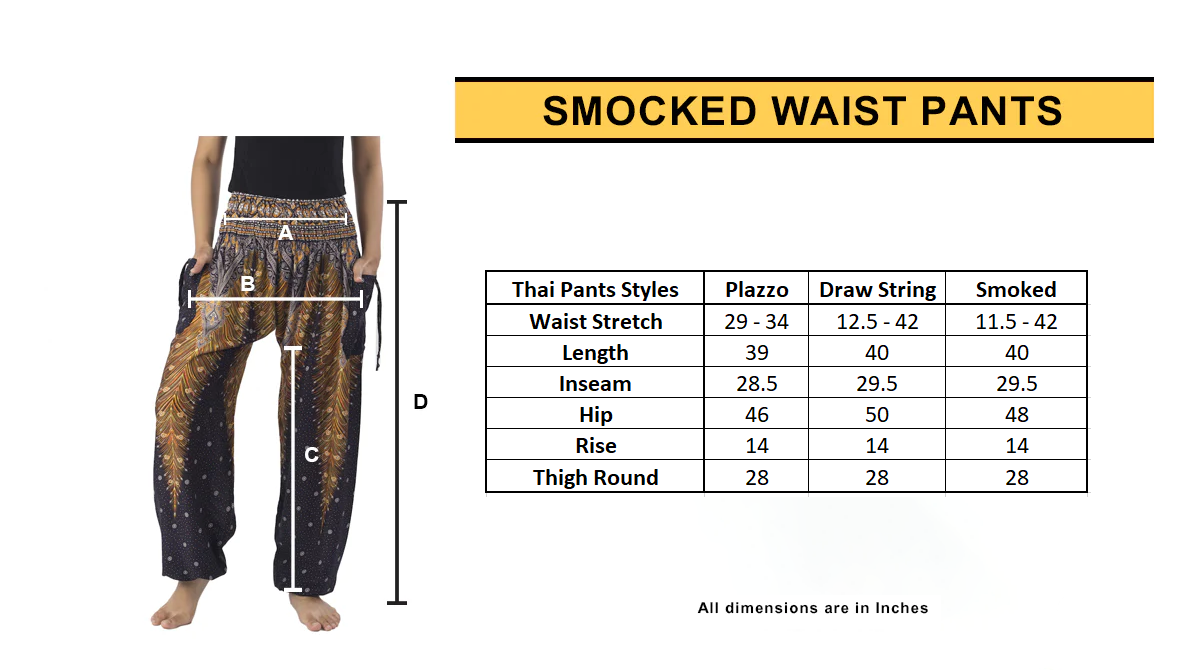 Dark Grey Elephant Print Smocked Thai Harem Pants - Image 4