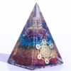 7-Chakra Cosmic Alignment Orgonite Pyramid: Hexagram Sacred Protection Tower (4-Inch) VTrendz
