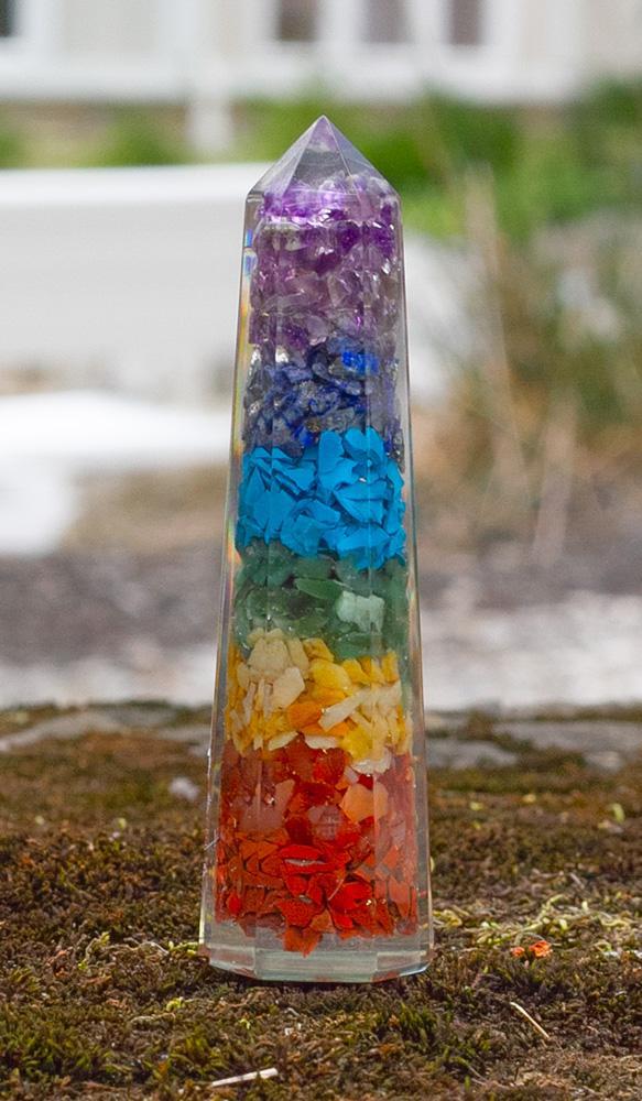 7-Chakra Orgone Tower Point: Alchemical Harmonizer & Spiritual Transmutation Tool - Image 7