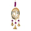 Om Windchime for Crown Chakra with Purple Beads Brass Windchime 11" Inch VTrendz