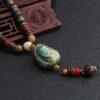 Holy Wood Beads Necklace for Energy Balancing, Positivity, Tranquility, and Meditation Vintage Nepal Long Buddhist Mala Wood Beaded Pendant & Necklace Ethnic Bohemian Boho Lucky Jewelry VTrendz