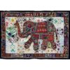 VPT-E09 Elephant Wall hanging Vintage Patchwork Tapestry Bohemian Handmade Beaded Embroidered Ethnic Hippie Indian Wall décor 40 x 60 Inches