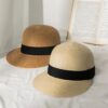 Straw Ball Hat Trendy Beach Hats For Men/ Women;  Adult One Size Fits Most (22-23 inches), adjustable size - Image 3